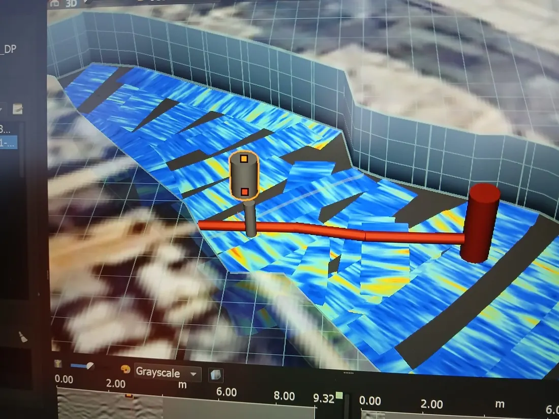 3D-malli lämpökaivon ja hulevesiviemärin risteyksestä
